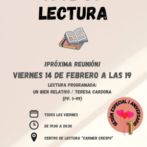 Club de lectura, viernes 14 de febrero